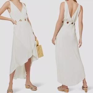 Valimare Women's Ivory Serena Cut Out Hi-Low Dress Size M